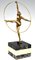 Georges Duvernet, Danseuse au Cerceau Art Déco, 1930, Bronze & Marbre Onyx 6