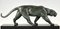 Alexandre Ouline, Art Deco Bronze Panther Sculpture, 1930, Bronze & Marble 8