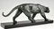 Alexandre Ouline, Art Deco Bronze Panther Sculpture, 1930, Bronze & Marble, Image 5