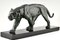 Alexandre Ouline, Art Deco Panther Skulptur aus Bronze, 1930, Bronze & Marmor 6