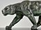 Alexandre Ouline, Art Deco Bronze Panther Sculpture, 1930, Bronze & Marble 10