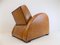 Art Deco Streamline Leather Armchair, 1960s 15