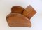 Art Deco Streamline Leather Armchair, 1960s 3