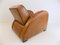 Art Deco Streamline Leather Armchair, 1960s 12