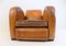 Art Deco Streamline Leather Armchair, 1960s 14