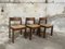 Mid-Century Modern Italienischer Runder Tisch aus Kirschholz mit Rauchglasplatte und 3 Holzstühlen im Ceccotti Stil. 1970er, 4er Set 5