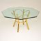 Vintage Dining Table in Brass and Glass, 1970s, Image 3