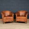 20th Century Dutch Leather Club Chairs, 1970s, Set of 2 20