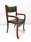 Side Chair with Green Skai Upholstery attributed to Gianfranco Frattini, 1970s 1
