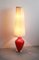 Stehlampe aus rotem Glas, 1955 6