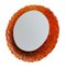 Oval Orange Acrylic Glass Backlit Mirror attributed to Hillebrand, 1970s 4