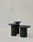 Raindrop Side Table Set in Black Oak and Moss Green by Fred Rigby Studio, Set of 3 1