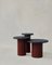 Raindrop Side Table Set in Black Oak and Terracotta by Fred Rigby Studio, Set of 3 1