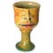 French Raku Chalice in Cracked Ceramic 1960 France Yellow Color 2