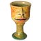 French Raku Chalice in Cracked Ceramic 1960 France Yellow Color, Image 2