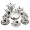 Coffee & Tea Set for 9 Persons with Black Rose Decor from Meissen Porcelain, 18th Century, Set of 24 1