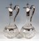 Historic Glass Decanters with Silver Fittings and Pull Mechanism, Germany, Set of 2 8