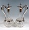 Historic Glass Decanters with Silver Fittings and Pull Mechanism, Germany, Set of 2 2