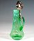 Art Nouveau Carafe in Green Glass with Opaline & Silver Fittings, Porto, 1900s, Image 4