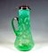 Art Nouveau Carafe in Green Glass with Opaline & Silver Fittings, Porto, 1900s 2
