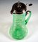 Art Nouveau Carafe in Green Glass with Opaline & Silver Fittings, Porto, 1900s 6