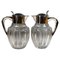 Large Glass Decanters with Silver Mounts from Gebrüder Deyhle, Germany, 1910s, Set of 2 1