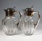 Large Glass Decanters with Silver Mounts from Gebrüder Deyhle, Germany, 1910s, Set of 2 3
