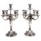 5-Flame Silver Candelabras with Dolphin Arms, Belgium, 1950s, Set of 2 1
