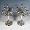 5-Flame Silver Candelabras with Dolphin Arms, Belgium, 1950s, Set of 2 2