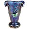 Kobaltblaue Jugendstil Vase mit Schmetterlingen von Loetz Glass, 1900er 1