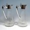 Art Nouveau Glass Carafes with Silver Fittings by Ferdinand Vogl, Vienna, 1890s, Set of 2 2