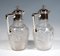 German Art Nouveau Glass Carafes with Silver Mounts by Koch & Bergfeld, 1890s, Set of 2 3