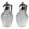 German Art Nouveau Glass Carafes with Silver Mounts by Koch & Bergfeld, 1890s, Set of 2 1