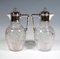 German Art Nouveau Glass Carafes with Silver Mounts by Koch & Bergfeld, 1890s, Set of 2 2