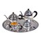 Art Deco Silver Coffee and Tea Set with Tray, 1920, Set of 5 1