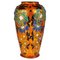 Französische Art Deco Emaille Vase mit Blumendekor von Jules Sarlandie, 1920 1