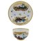 Eary 19th Century Cup and Saucer with Kauffahrtei Scenes and Gold Decor from Meissen, Set of 2. 1
