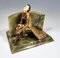 Ballerina viennese in bronzo su reggilibri in onice di Gerdago, 1925, Immagine 2