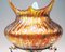 Silver Plated Amber Papillon Iridescent Vase with Pewter Mounting from Loetz, 1890s 8