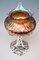 Silver Plated Amber Papillon Iridescent Vase with Pewter Mounting from Loetz, 1890s 5