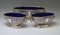Silver Bowls with Cobalt Blue Glass Liners by Master Bubeniczek, Vienna, Austria, 1900s, Set of 3 3