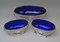 Silver Bowls with Cobalt Blue Glass Liners by Master Bubeniczek, Vienna, Austria, 1900s, Set of 3 2