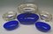 Silver Bowls with Cobalt Blue Glass Liners by Master Bubeniczek, Vienna, Austria, 1900s, Set of 3 12