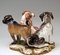 Grupo de tres perros Meissen modelo 2104 de Johann Joachim Kaendler, década de 1840, Imagen 3