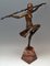 Art Deco Bronze Bacchanalian Lady Nude Dancing attributed to Pierre Le Faguays, 1935, Image 2