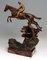 Figurine Jockey Montant sur un Cheval Sautant en Bronze de Bergman, Vienne, 1920s 2