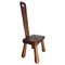 Brutalist Wooden Side Chair, France, 1950s, Image 1