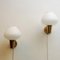 Swedish Brass and Opaline Glass Wall Lamp by Asea, 1950s, Set of 2 4