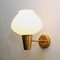 Swedish Brass and Opaline Glass Wall Lamp by Asea, 1950s, Set of 2 6