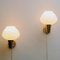 Swedish Brass and Opaline Glass Wall Lamp by Asea, 1950s, Set of 2 2